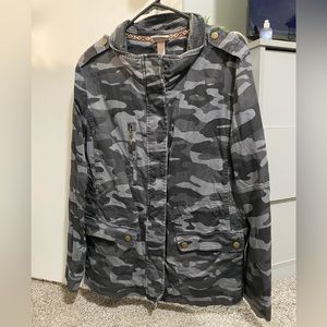 Knox Rose Dark Blue Camouflage Jacket